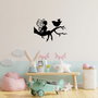 Wallity Fairy - 434 Escultura de pared de metal negra